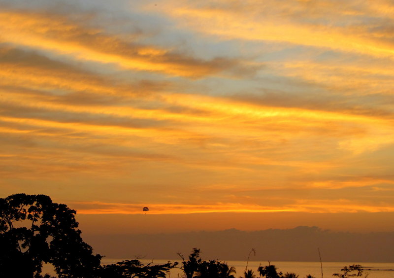 Parasailing in the Pacific Ocean Sunset 01