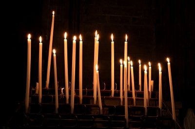 Kaarsen in de Notre-Dame de Rodez