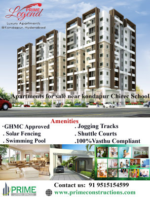 Apartments for sale in kondapur near chirec school