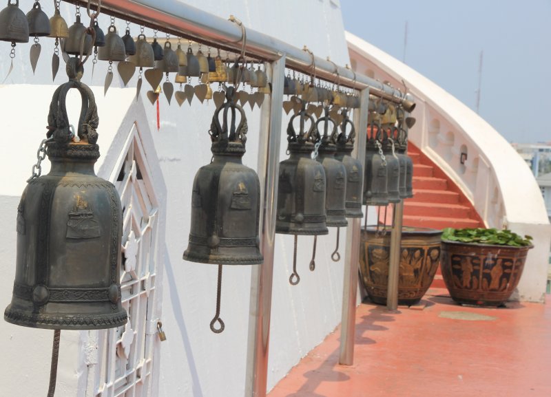 Bells and steps at Wat Saket