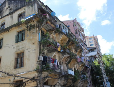 Typical house in downtown Yangon
