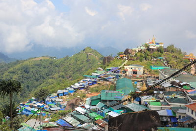 The village serving the pilgrim and tourist industry on the mountain