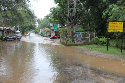 Restaurant Row in Nyaung U after several rainy days