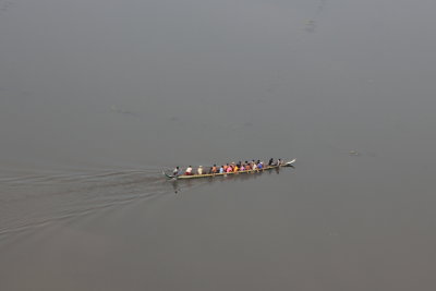 Villagers practising before the upcoming boat races.