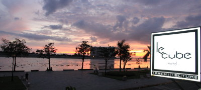 Sunrise from hotel Le Cube