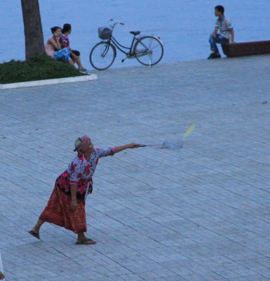 Grandma playing