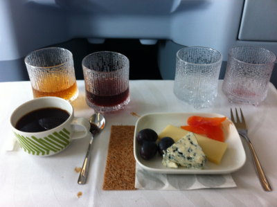 Cheese and port on AY 090 Bangkok -  Helsinki