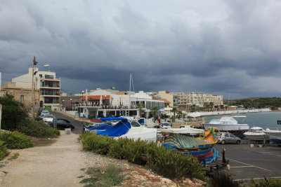 Dark clouds above Mellieha Bay