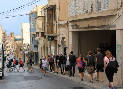 The main street in Mellieha, Triq Gorg