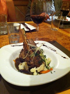 Lamb shank at Restarant Hilltop.