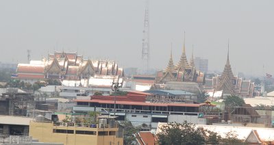 Wat Phra Kaew and Grand Palace. The gold on the roofs gleaming in the sun