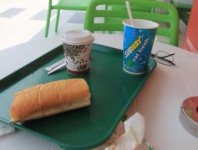 Not every day one fancy rice or nudles. I just love Subway! Especially when it comes with outdoor tables for an after meal cig.
