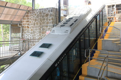 The funicular to Bukit Bendara (Penang Hill) at the top station