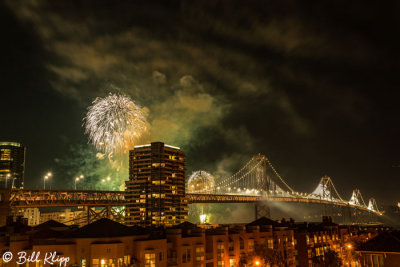 Fireworks over the San Francisco Bay Bridge  2