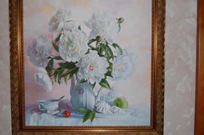 White Peonies by Evgenii Guselnikov