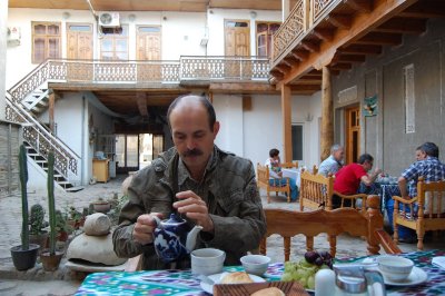 Tea ceremony in Bukharas' hotel