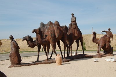 Sculptures near Afrasiab museum in Samarkand
