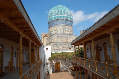 View from our hotel to Bibi Khanum Mosque