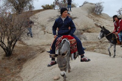 Local boys on a donkey