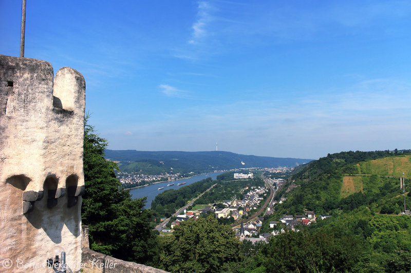 View from Marksburg Castle to the Rhine River