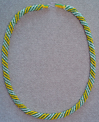 Russian Spiral Necklace - Oakland A's colors (sold)