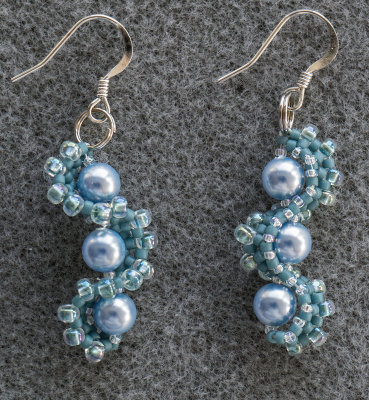 Whirligig earrings - Glacier Blue - reversable