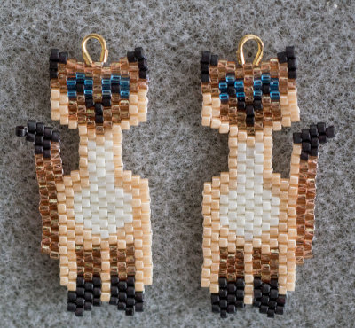 Siamese Cat Earrings - Sold