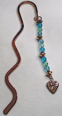 Bookmark - Copper & Czech Glass Beads - sold