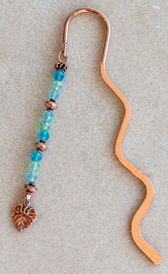 Bookmark - Copper and Czech faceted beads - sold