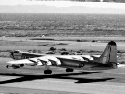 1959: The last B-36 in the Air Force, leaving Biggs AFB, Texas, after its decommissioning ceremony 