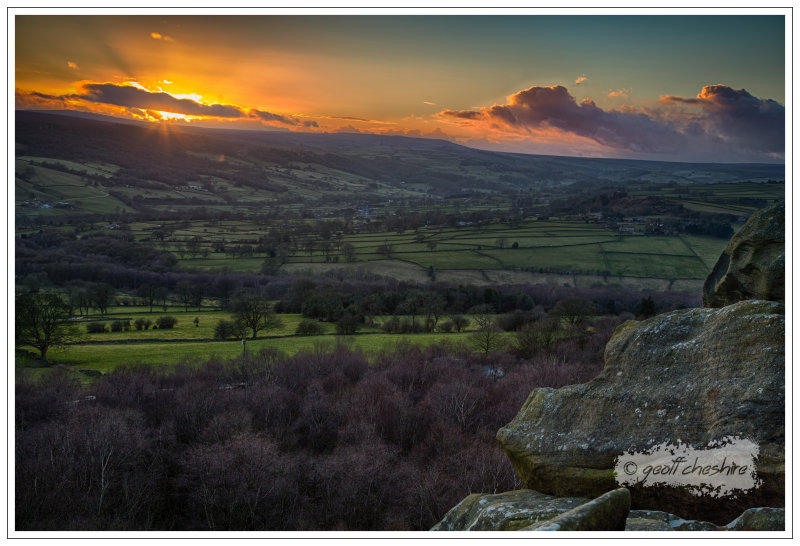 Sunset over Brigham Rocks, North Yorkshire