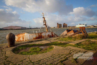 Sinking ship, Birkenhead Docks