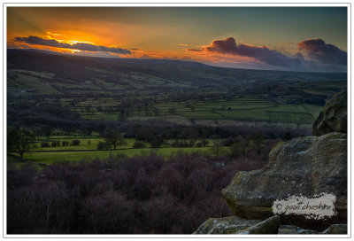 Sunset over Brigham Rocks, North Yorkshire