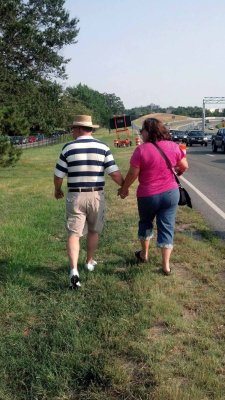 Walking to Twilight Tattoo (what a cute couple)
