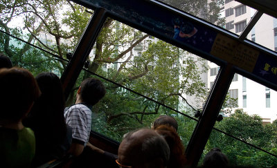 Tram ride up to Victoria Peak