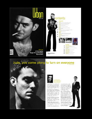 Urban magazine masthead and layout