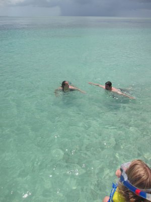 Kristina snorkels from the boat; Emily & Eric go for a beautiful swim