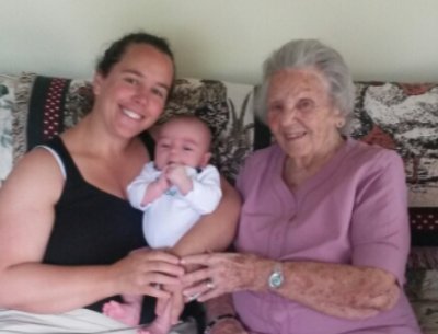 Jack meets his Great Grams, July 2014