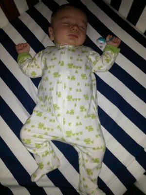 Nap time in his new crib! Our little nugget is growing up!