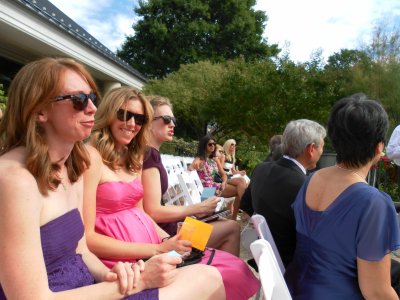 The Tall Girls take in some sun before the ceremony
