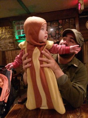 He tries to distract a would-be customer from chomping down