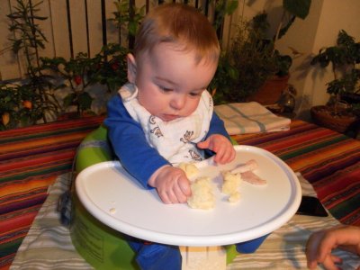 Jack eats his first Thanksgiving dinner