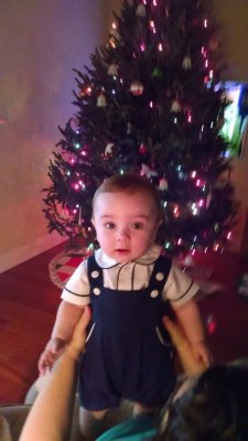 Loving his sailor suit