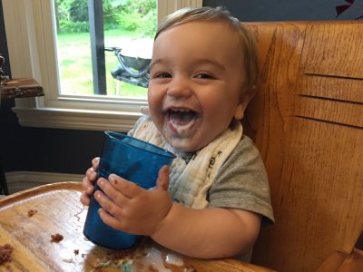 The cupcake was tasty, but the milk is the biggest hit!
