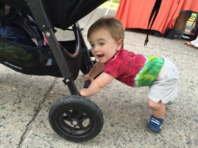 Jack finds a new way to use the stroller