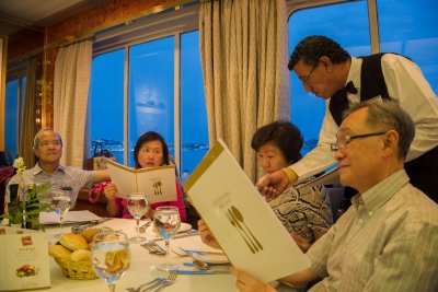 Dining aboard our Cruise-ship