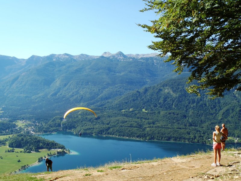 Paraglider taking off