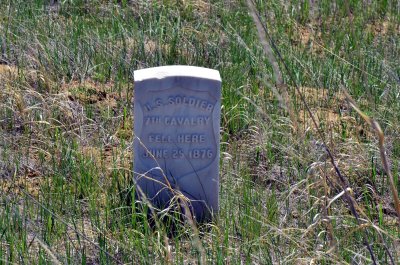 Marker where a 7th Cavalry soldier died in battle
