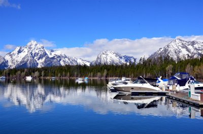 Grand Teton view from Colter Bay, Lake Jackson