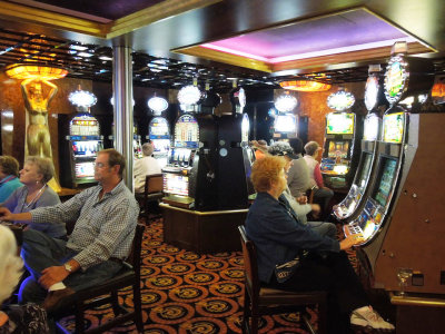 Slot machines stayed busy